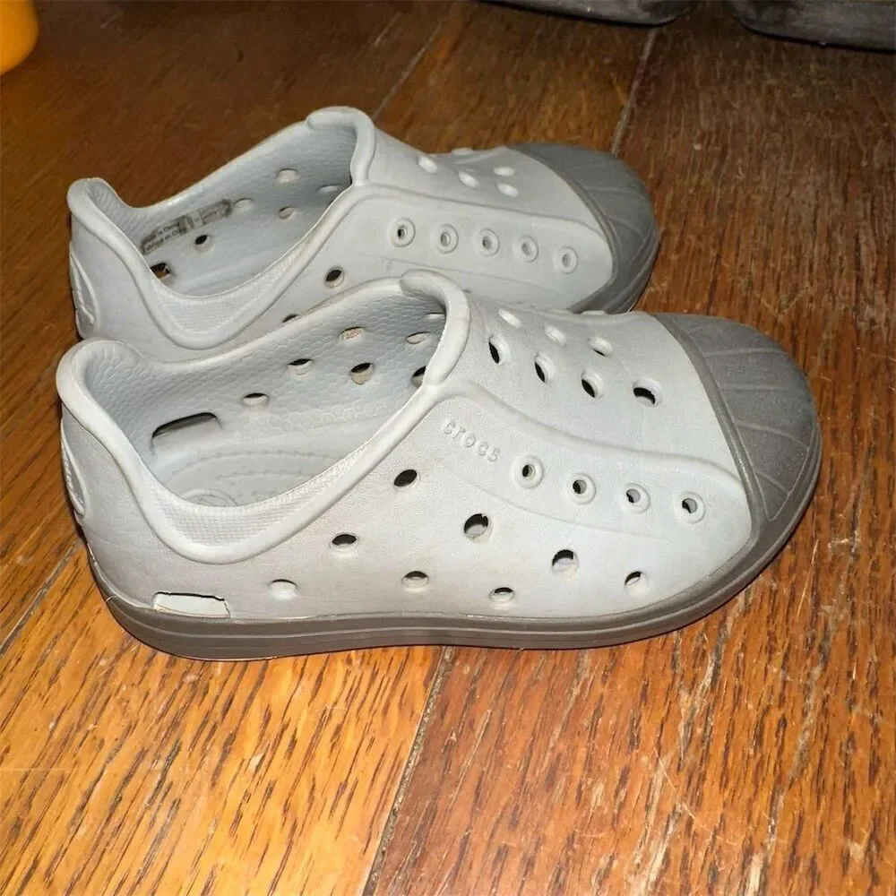 Crocs Kids Bump It Slip-On Water Sandals Gray Size C7 Unisex
